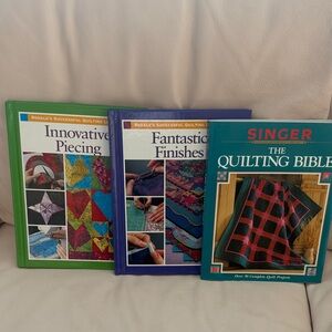 Singer Quilting Bible + Two Quilting Technique Books - Teal, Blue, Green